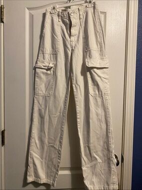 Girl’s White Cargo Pants - Classic Utility Style
